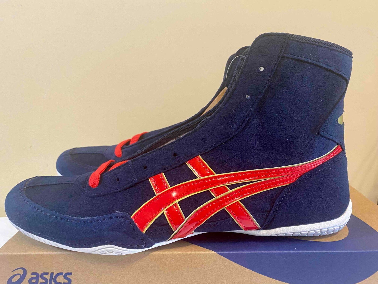 Asics Wrestling Shoes EX-EO special order 1083A001 Navy x Red x Gold