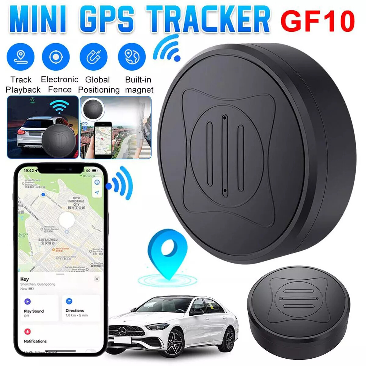US Magnetic Mini GPS Real Time Car Locator Tracker GF10 Vehicle Tracking Device