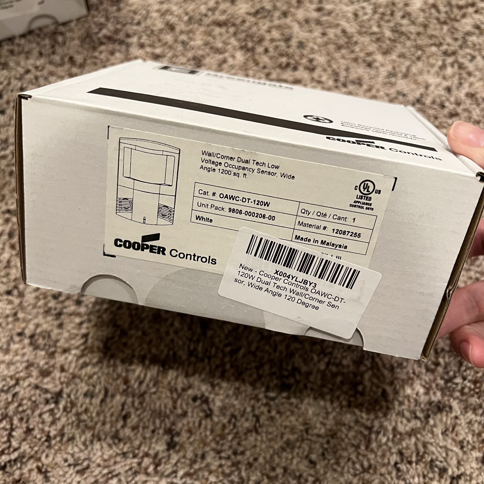 Greengate Cooper Dual Tech Low Voltage Occupancy Sensor OAWC-DT-120W NEW