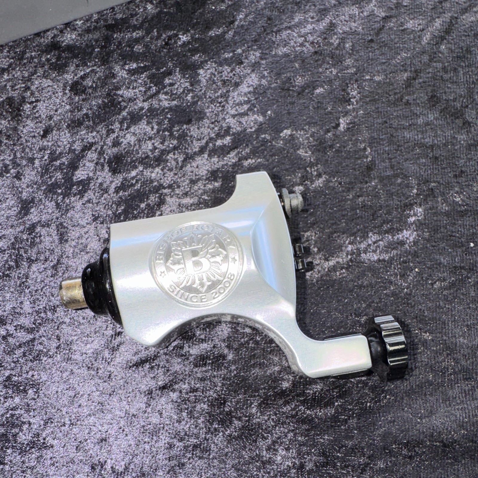 Bishop Rotary V6 Rotary Tattoo Machine Silver Aluminum w/ RCA Clip BR20755 4.2