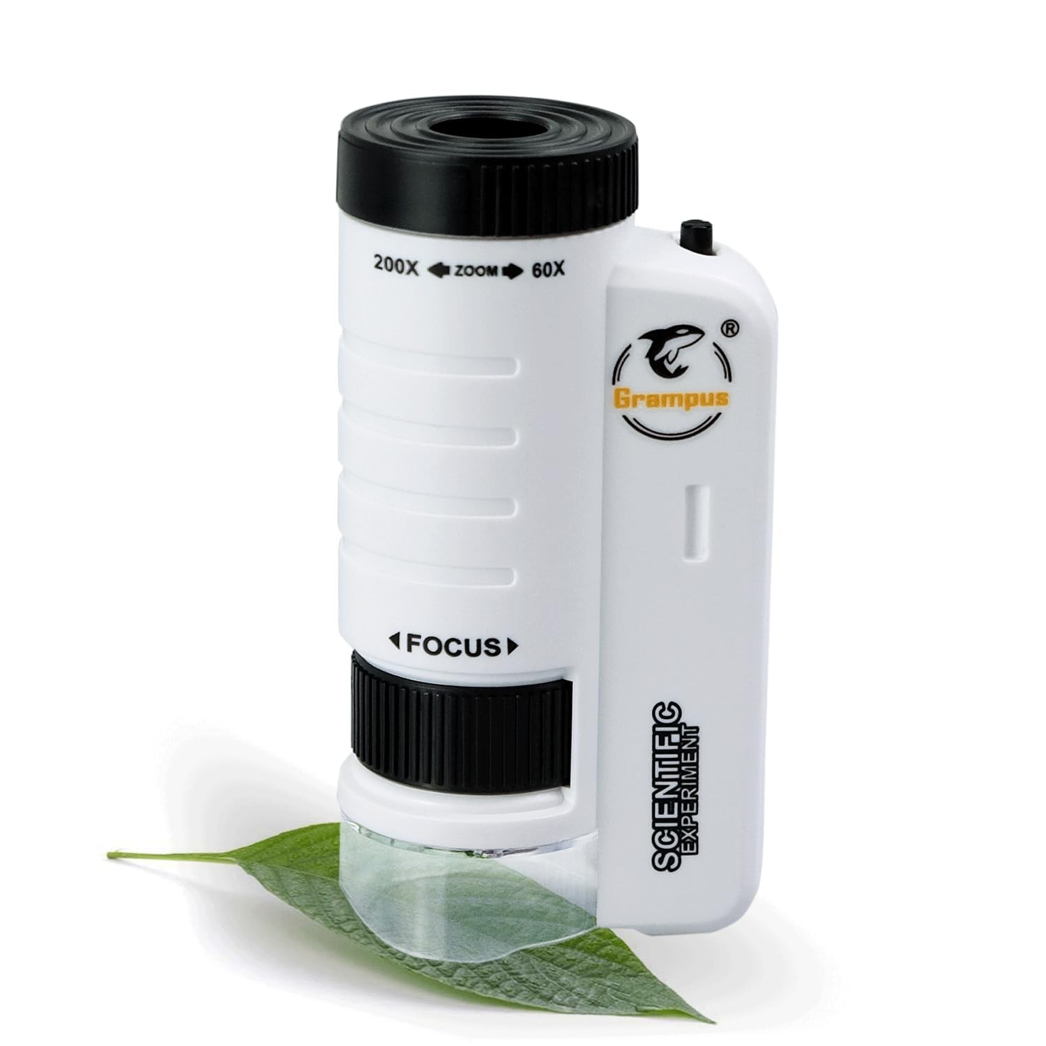 60x-200x LED Pocket Microscope Portable Handheld STEM Toy for Kids Adults, Mini