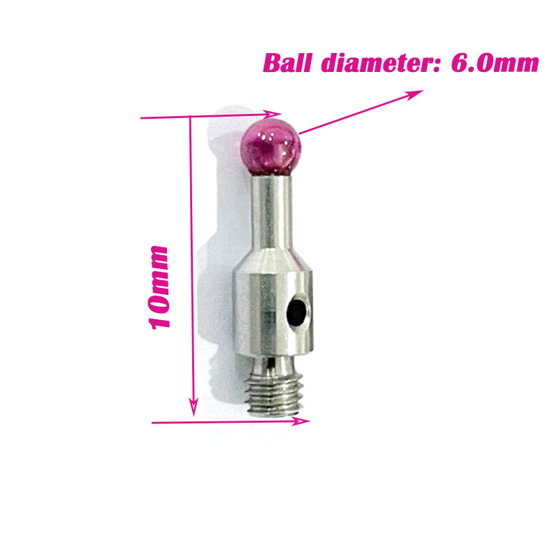 CMM Machine Touch Probe Stylus Ceramic Stem M3 Thread 6mm Ruby Ball Length 10mm