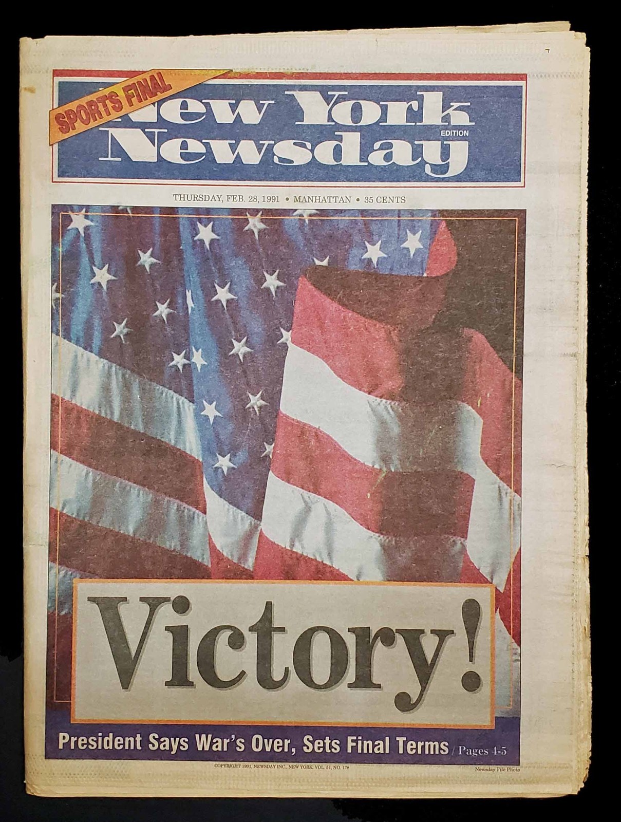 "Victory" NY Newsday Manhattan Edition - February 28 , 1991