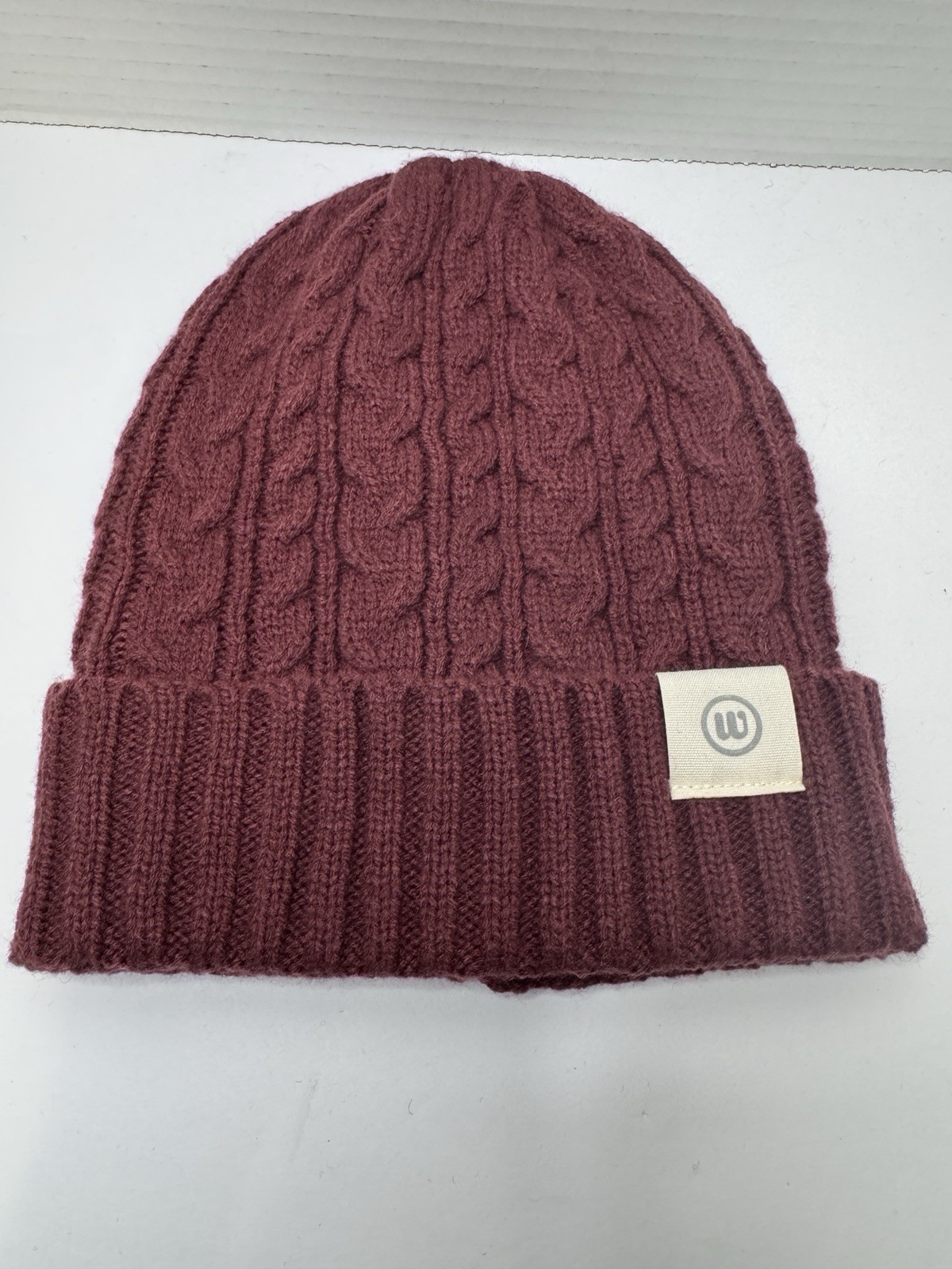 Wantable Wool Blend Beanie Winter Hat One Size Fits All Burgundy Red