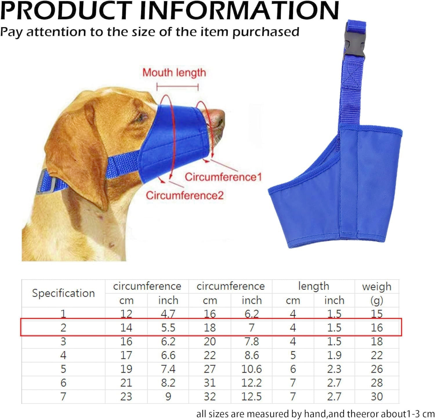 Dog Anti-Bark Bite Muzzle Adjustable Nylon Pet Dog Muzzle Size 1-7 For All Dogs