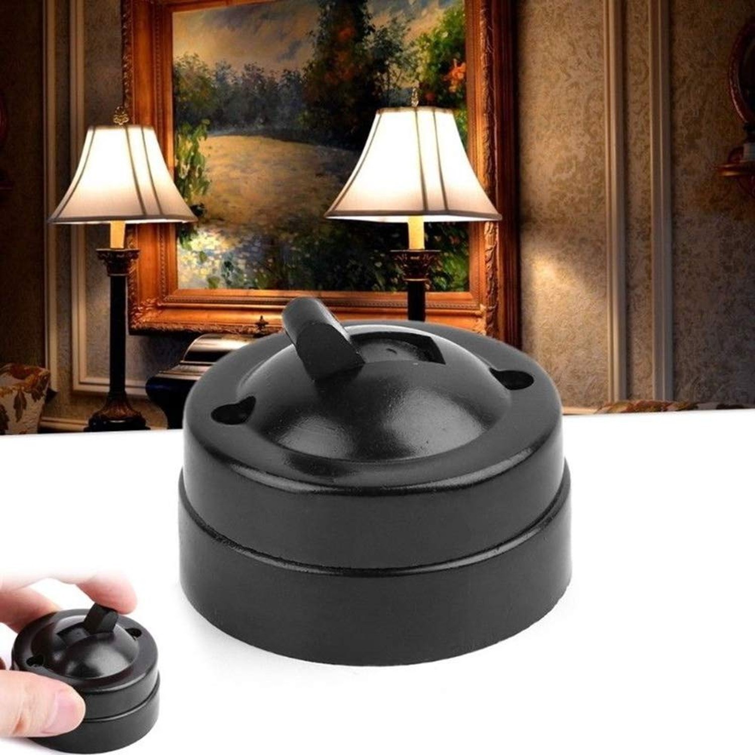 Retro Single Control Switch, Mounted Wall Light Switch, Round Old-Fashioned F...