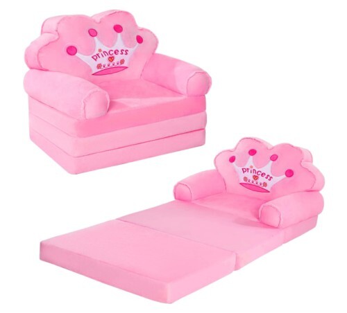 Toddler Foldout Couch, Pink Princess, US next day shipping. 