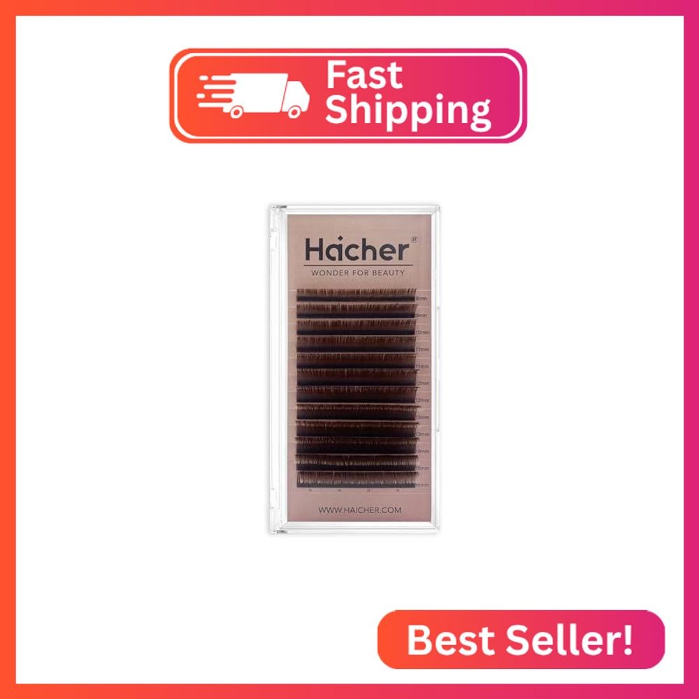 HAICHER Brown Lash Extensions 03 05 07 C D Curl 8-16mm Mixed, Colored Lash Trays