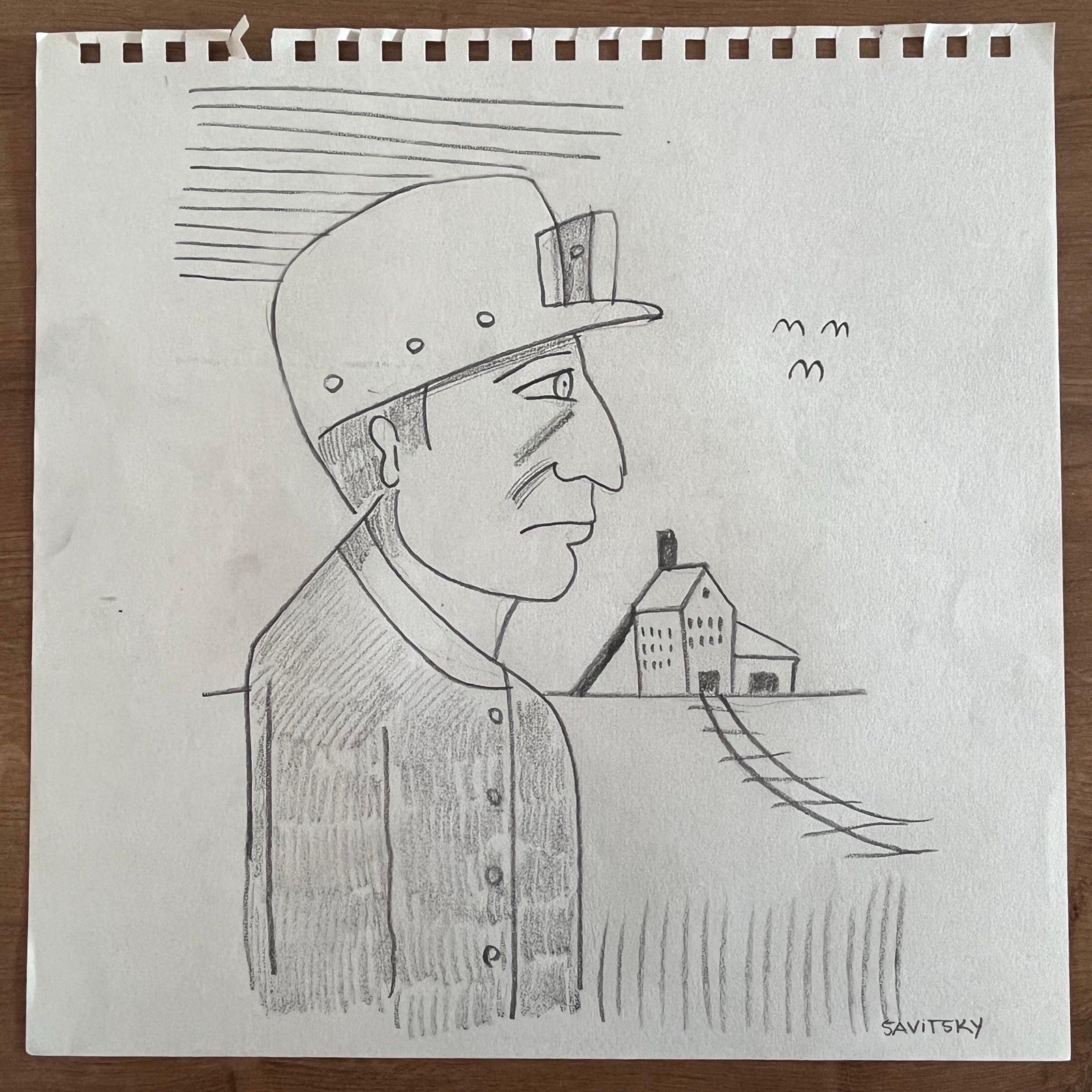 John Savitsky  Drawing on paper (Handmade) signed and stamped