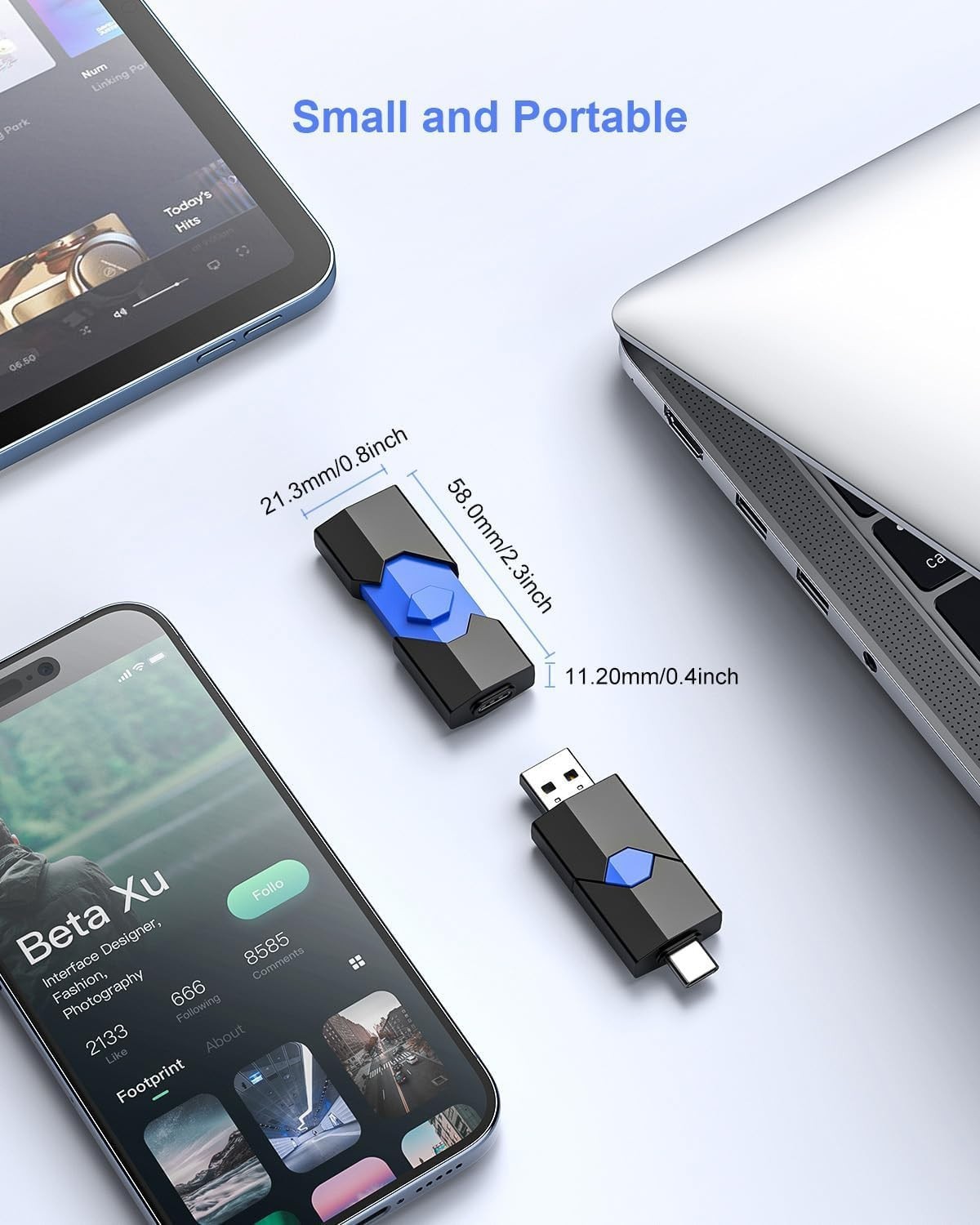 Versatile 64GB Type-C & USB-A Flash Drive: Reliable Dual Connector Memory Stick
