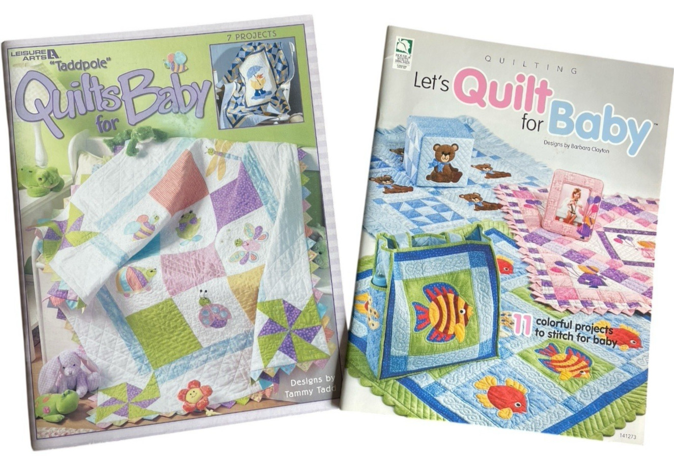 TWO Quilting Books Let's Quilt for Baby Quilting Applique Sewing Stitch for Baby