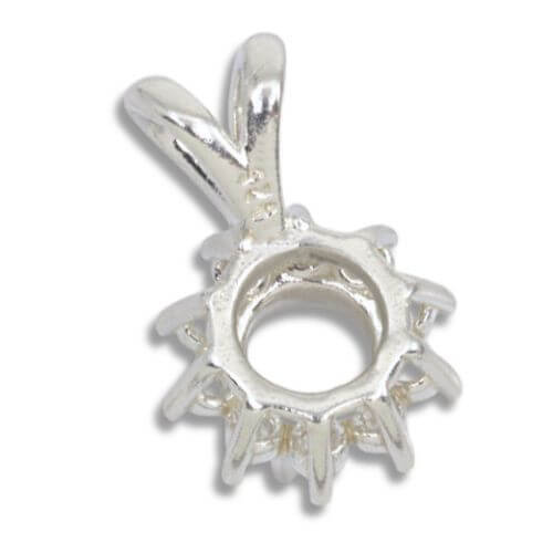 Round Cabochon Cluster Pre-notched Pendant Mounting