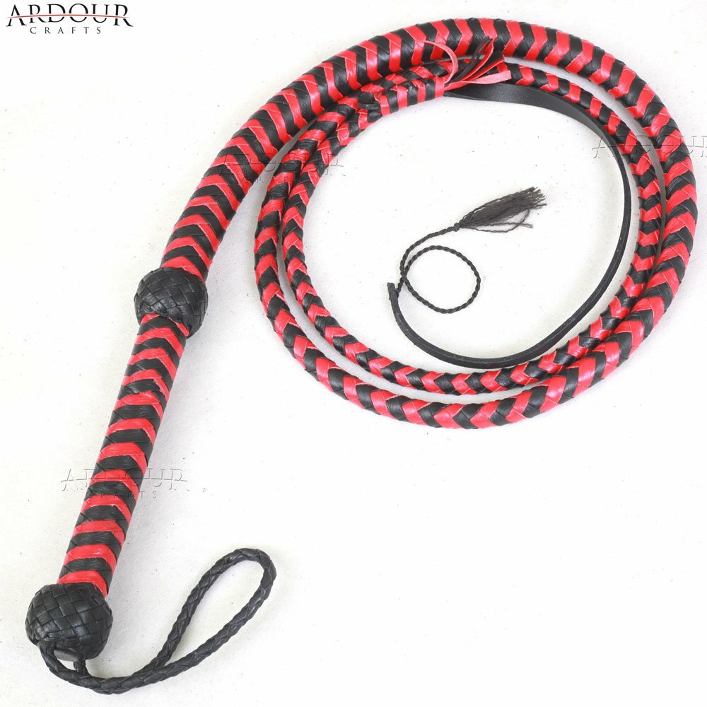Real Cowhide Bullwhip Leather Rope Core 6 feet long 12 plaits Handmade Bullwhip