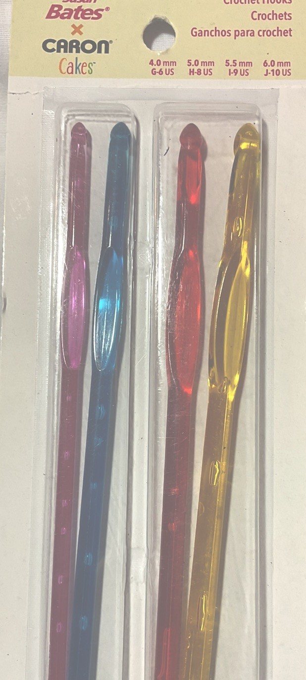 Susan Bates Crystalites Crochet Hooks Set Of  4 Sizes G H I J    New
