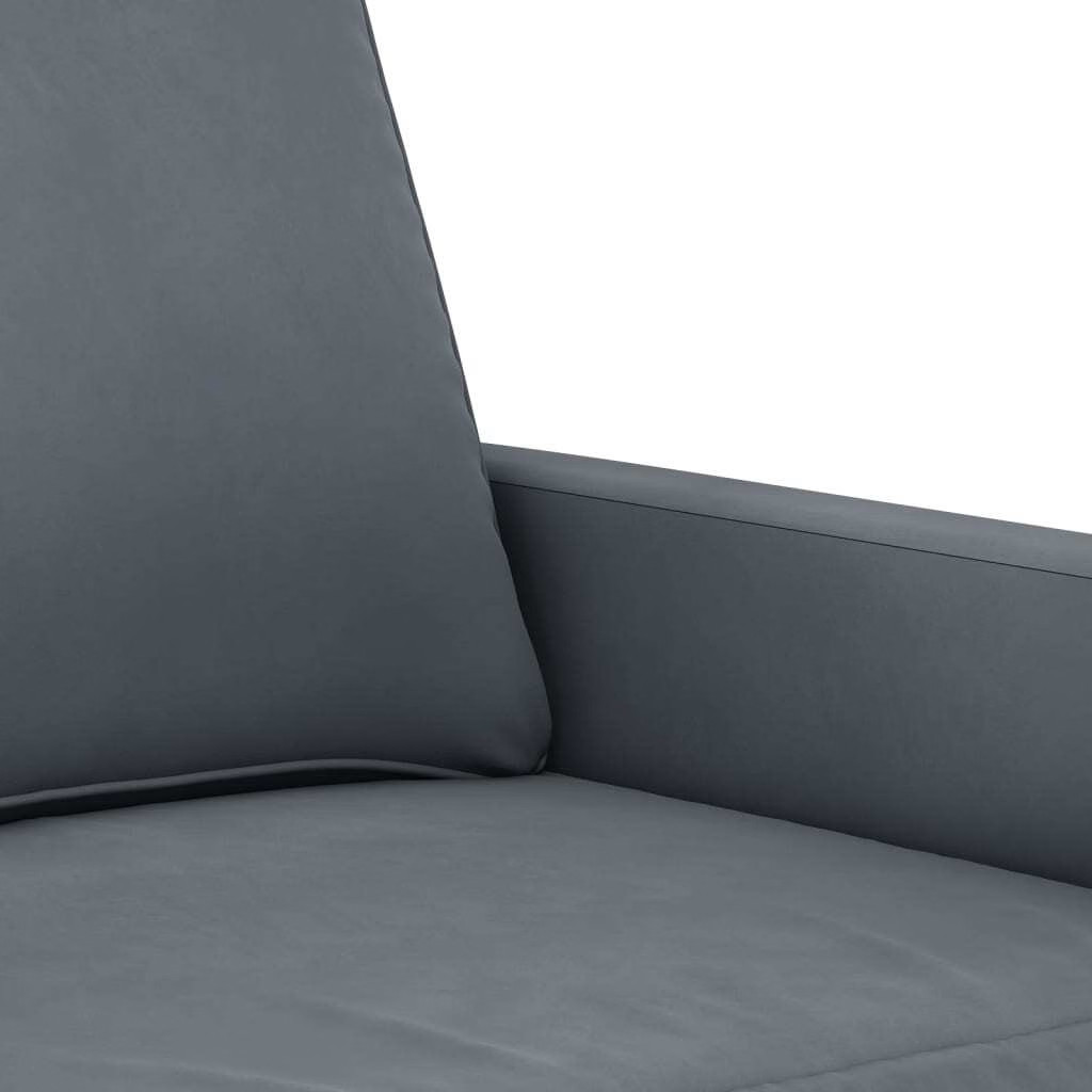 Sofa Chair Dark Grey Velvet (100% polyester), metal, foam Single