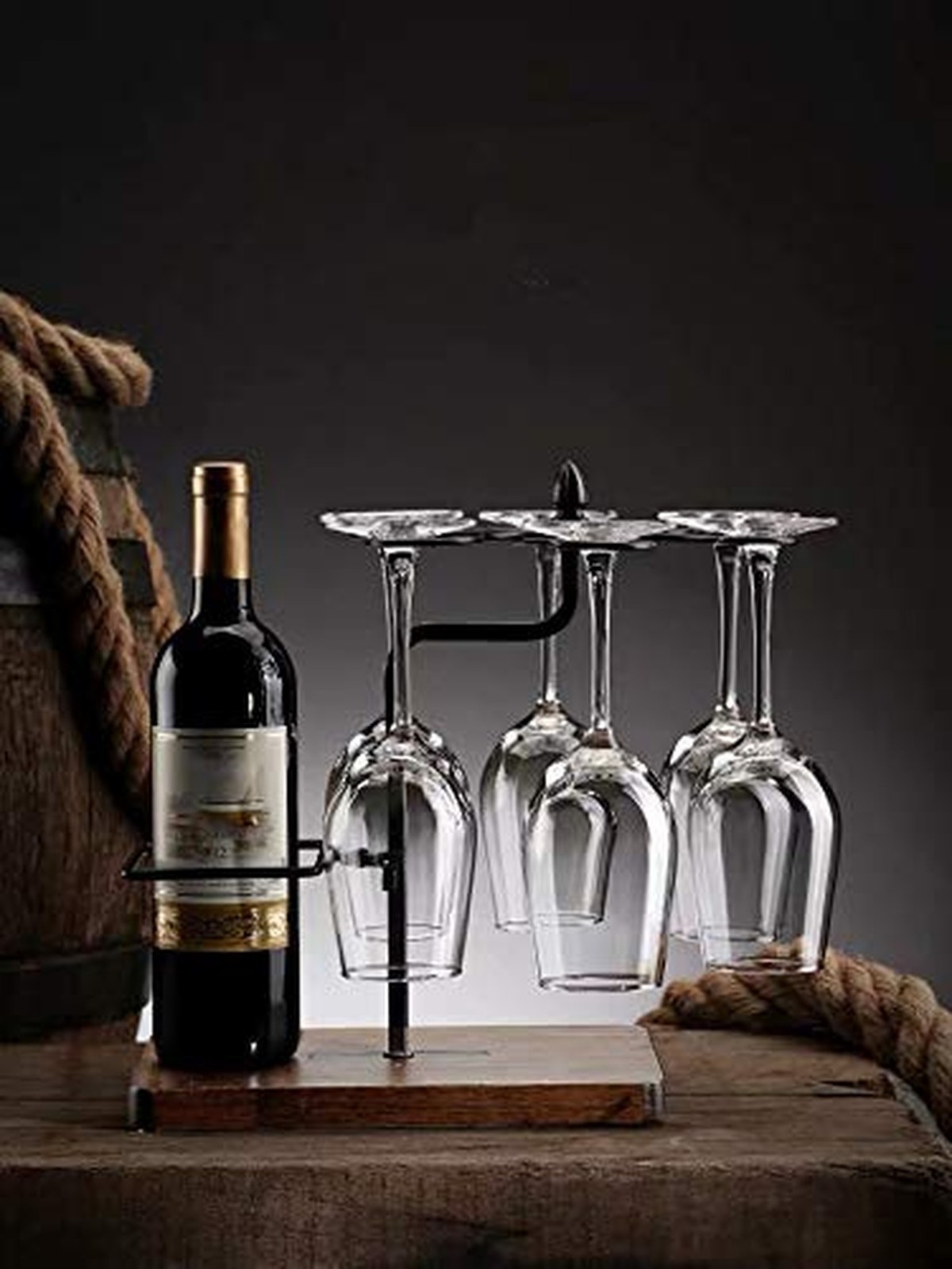 Red Wine Stemware Racks Kitchen Bar Table Decoration Metal Drying Rack Wine G...