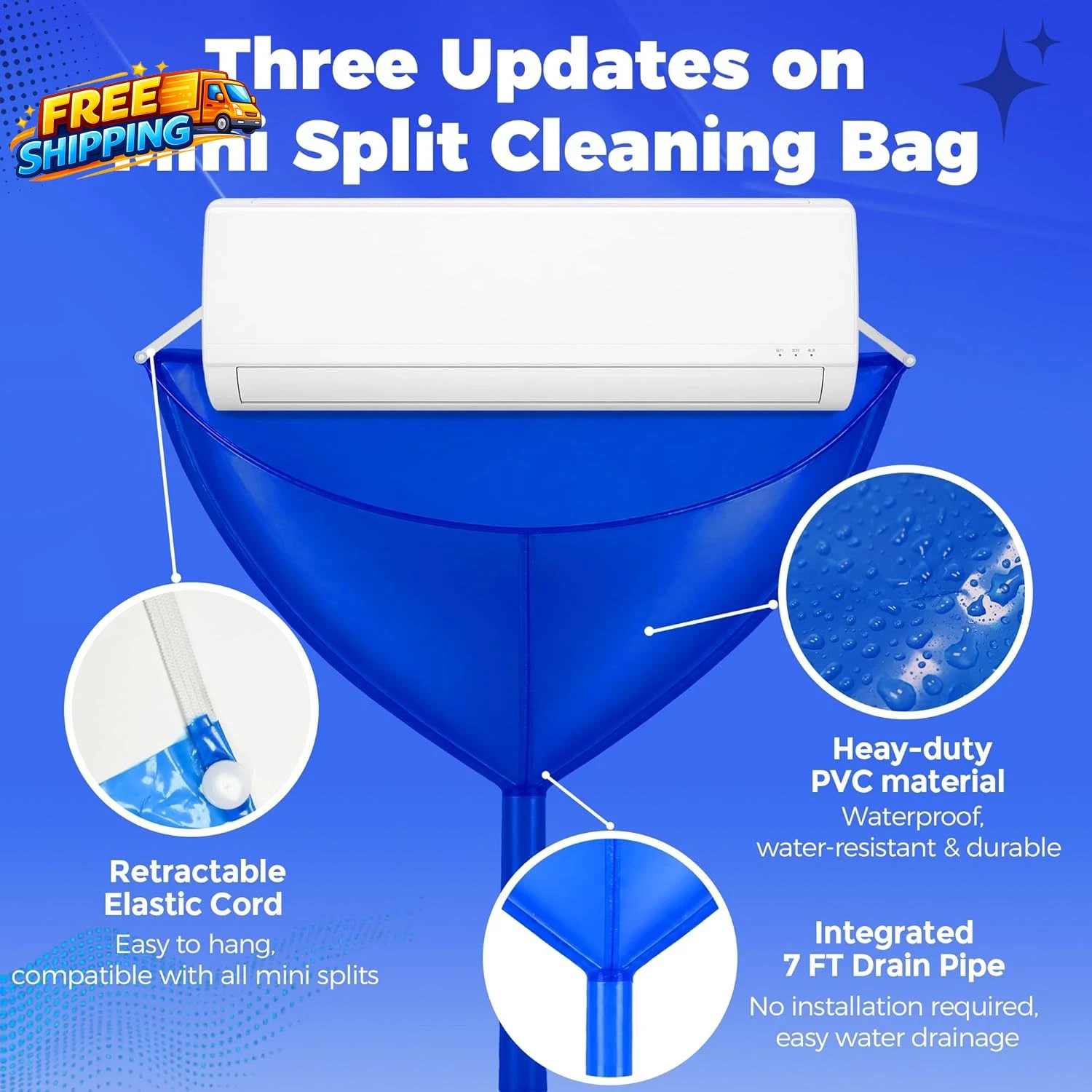 Mini Split Cleaning Kit Waterproof Mini Split Cleaning Bag with 2L Rotatable