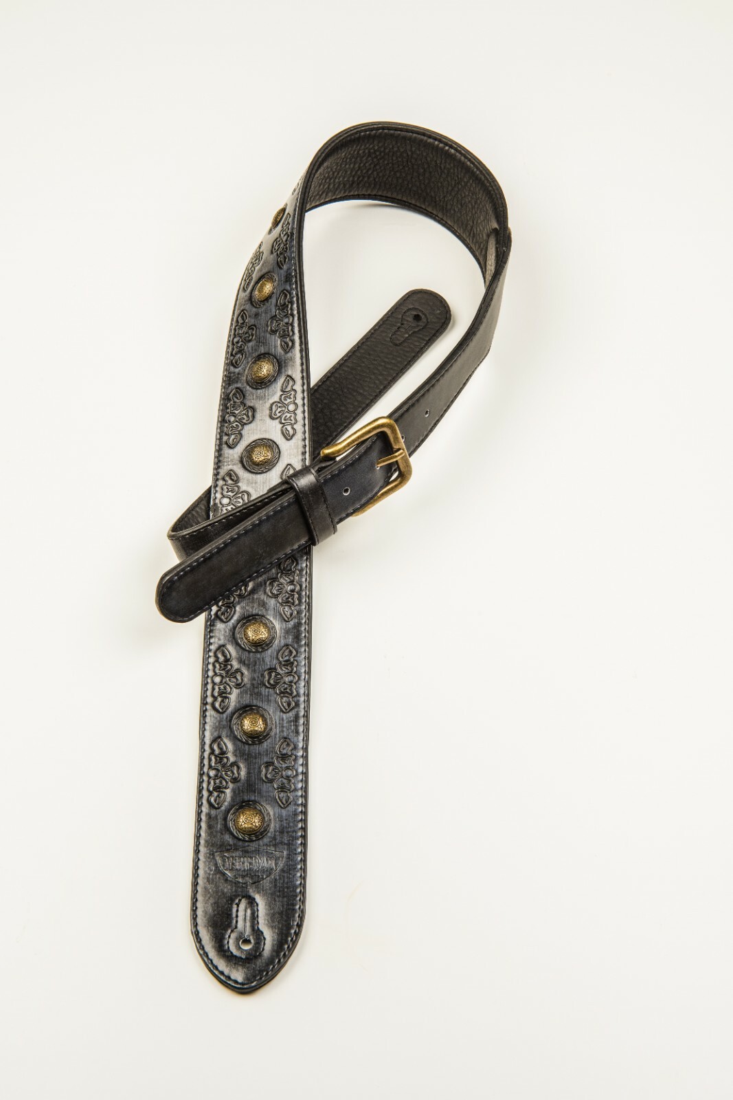 Tetherax Shanghai - Pattern Stamped SodoLeather Guitar Strap w/ Cinch Buckle