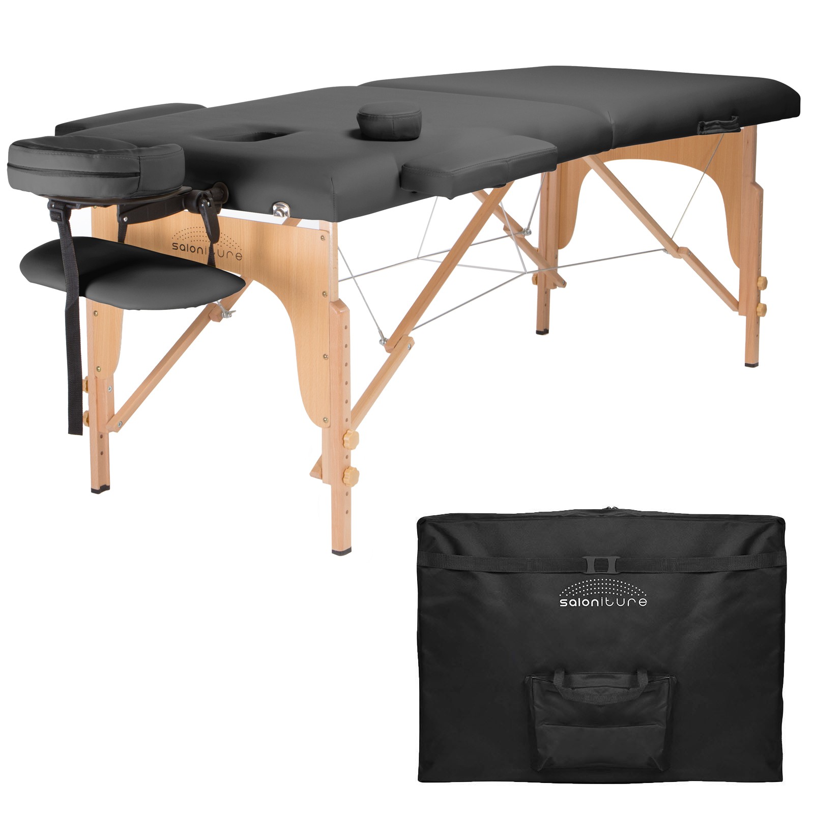 OPEN BOX - Dark Gray Portable Massage Table w/ Carrying Case
