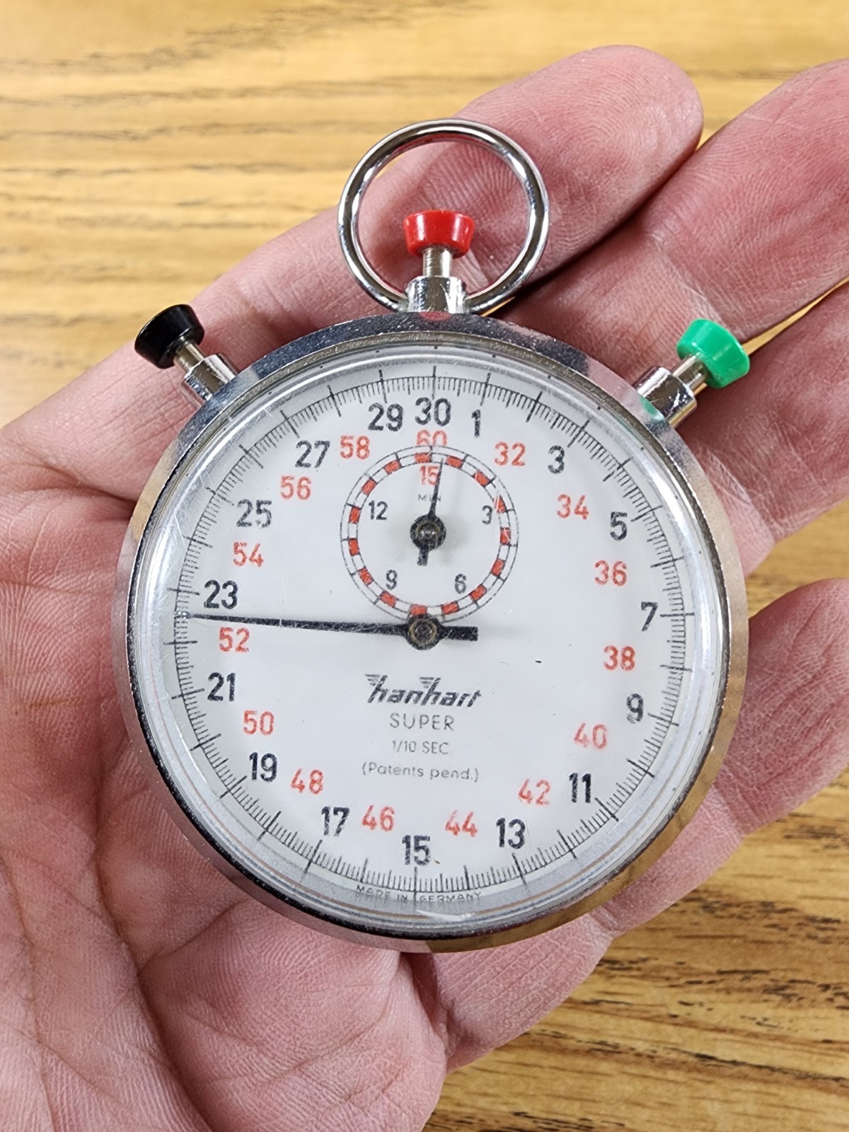 Vintage Hanhart stopwatch Super  1/10 sec Swiss NOT WORKING