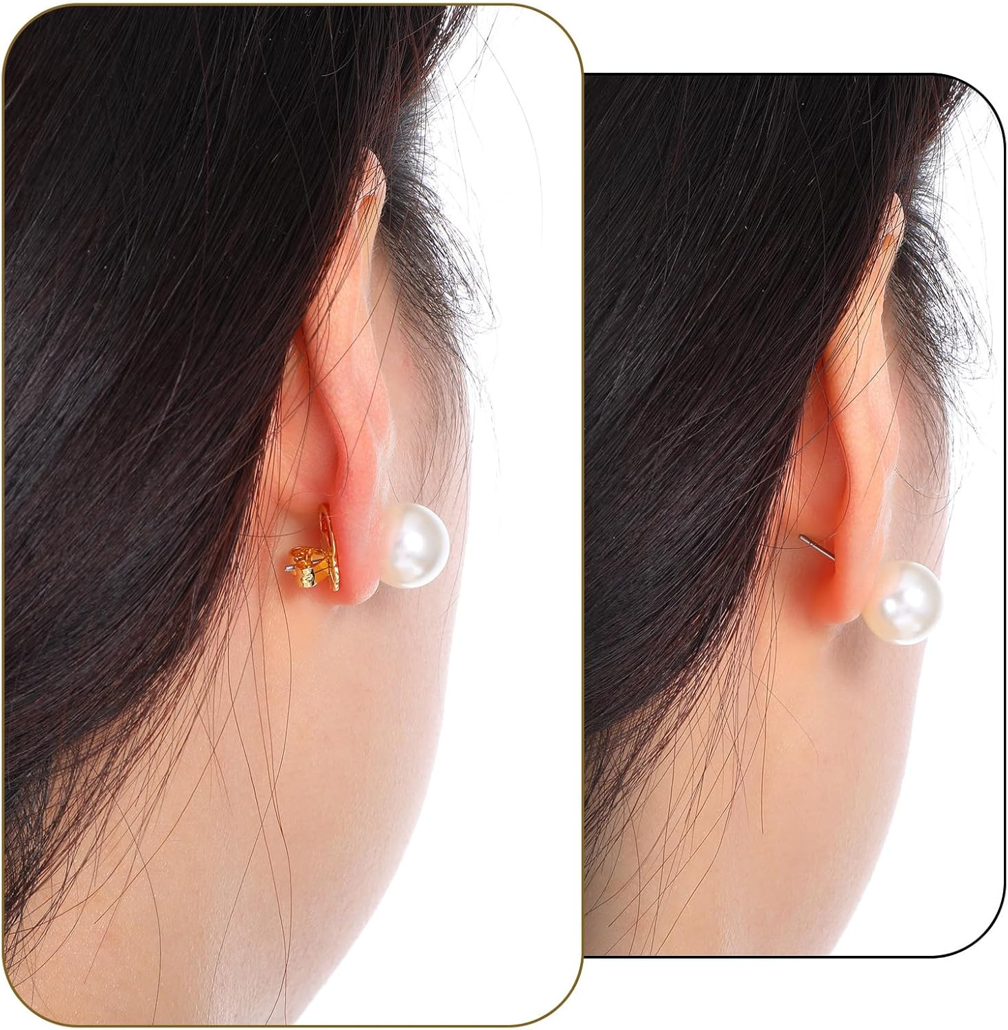 4 Pairs Earring Backs for Droopy Ears, Earring Lifter for Heavy Support Backs La