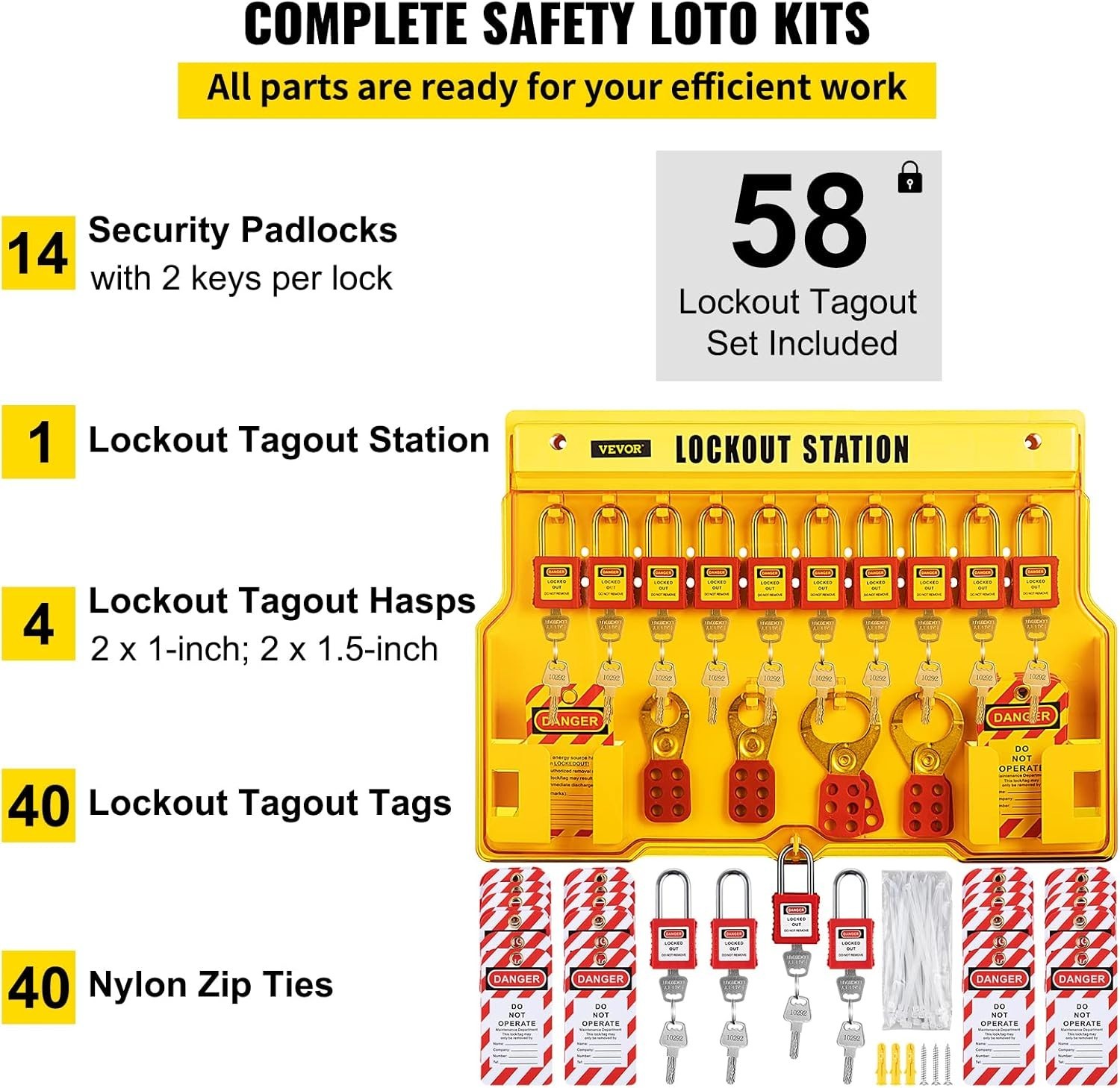 58 PCS Lockout Safety Devices for Industrial Electrical Work and Maintenance
