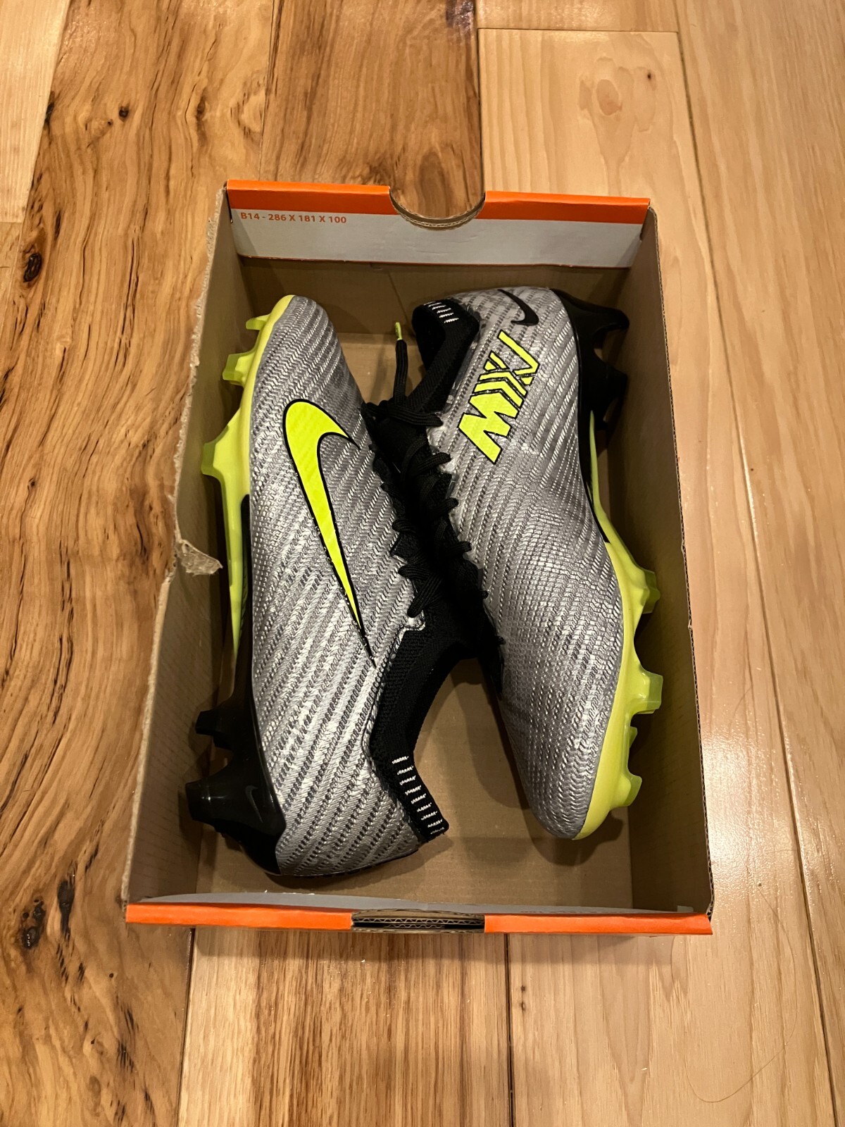 Nike Zoom Vapor 15 Elite XXV FG P Metallic Silver Volt Black FJ2967 060 Size 7