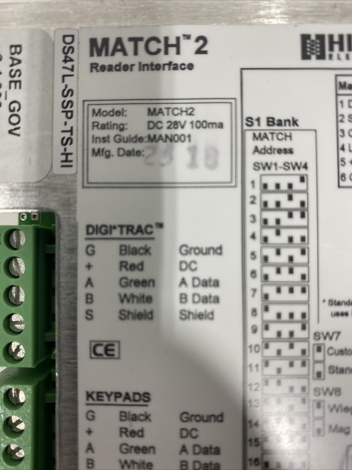 HIRSCH MRIA Match2 Reader Interface BOARD MODULE