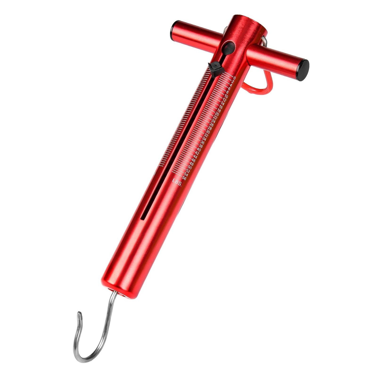 Booms Fishing TS1 Aluminum Tube Spring & Hook Scale 50LB/22KG 50 Lbs, Red