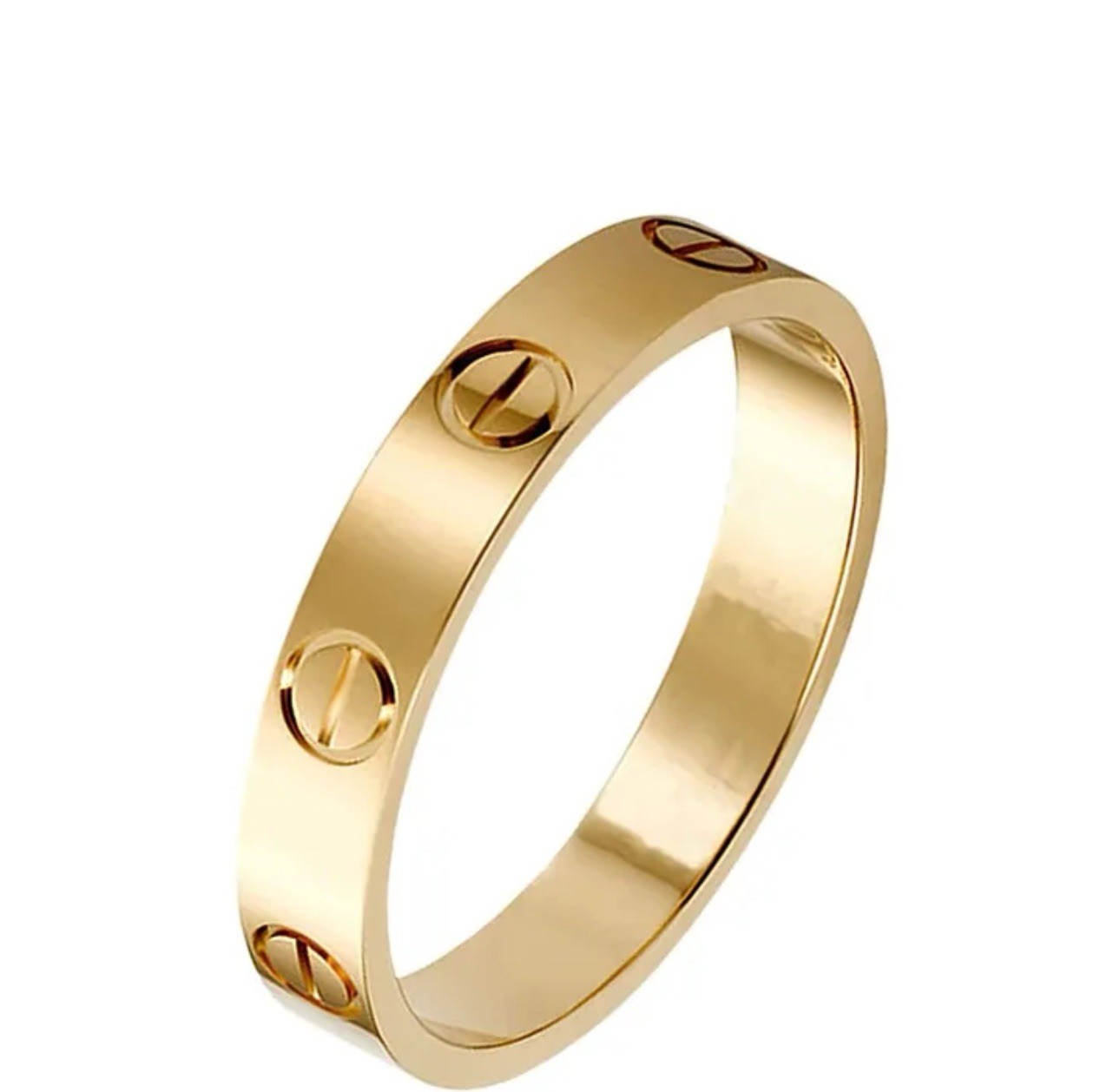 Gold Plated Screw Design Band Finger Ring