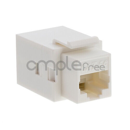 3 pack CAT5e Inline Keystone Jack White Coupler Type CAT5 RJ45