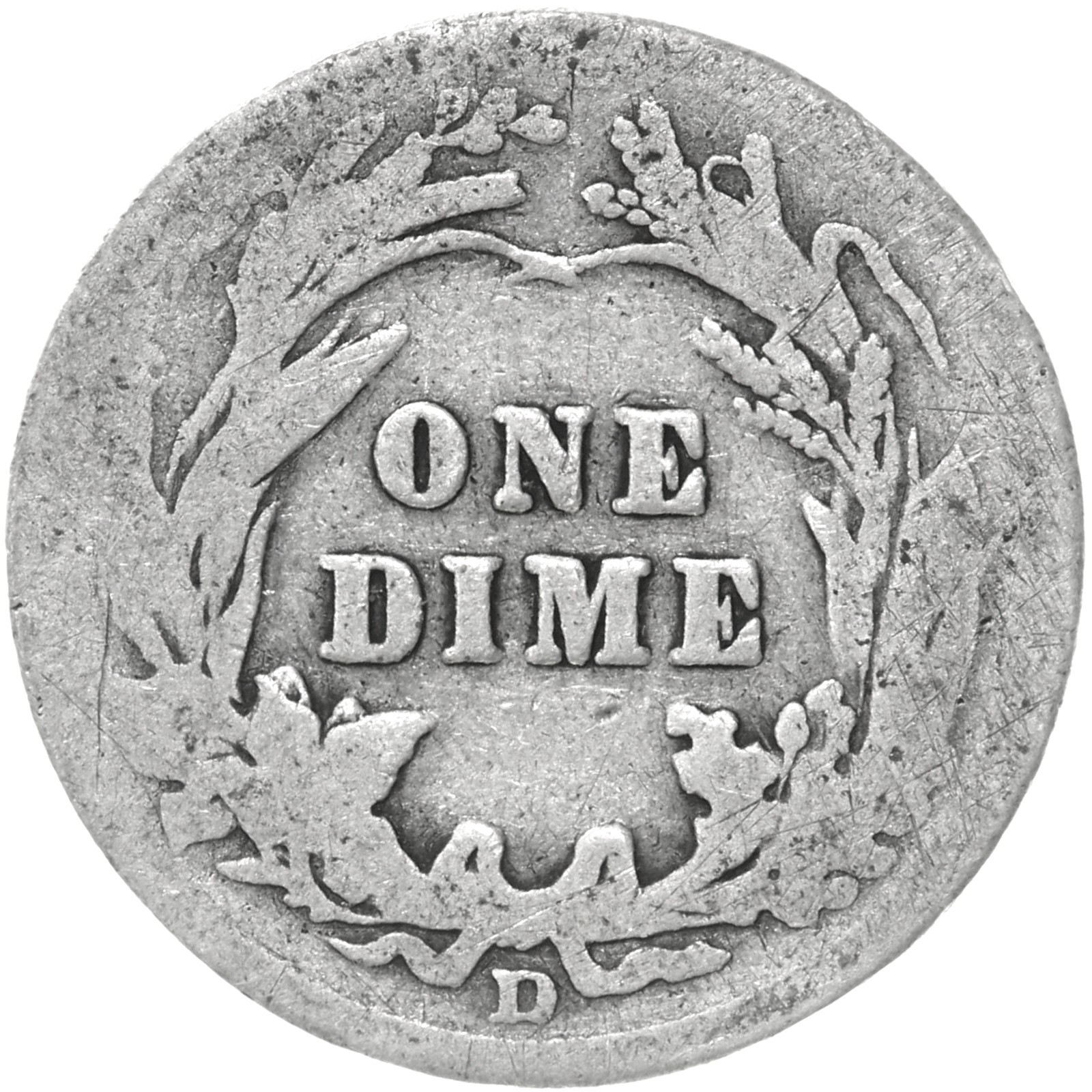 1912 D Barber Dime 90% Silver About Good AG