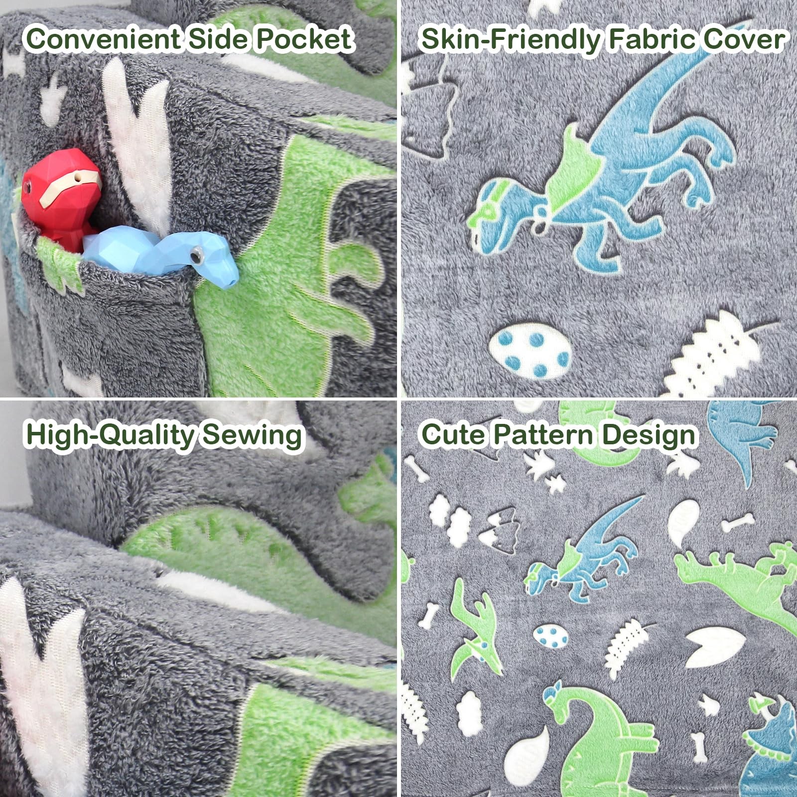 Sofa Toddlers Sofa Glow in The Dark Fold Out Play Couch Mini Dinosaur Couch f...