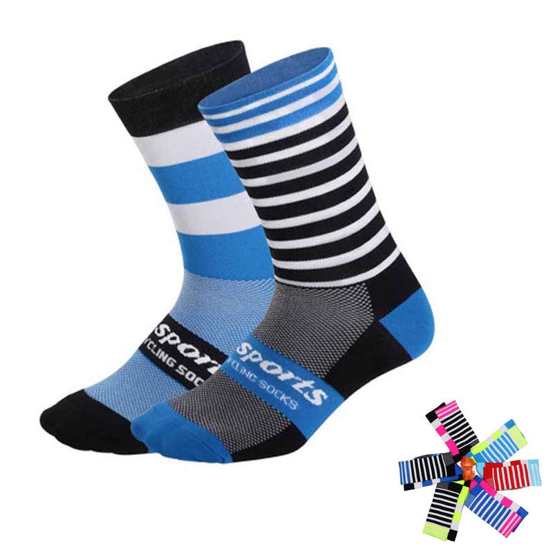 Pro Cycling Socks Mens Womens Riding Bicycle Sports Ankle Socks XC MTB BMX Blue