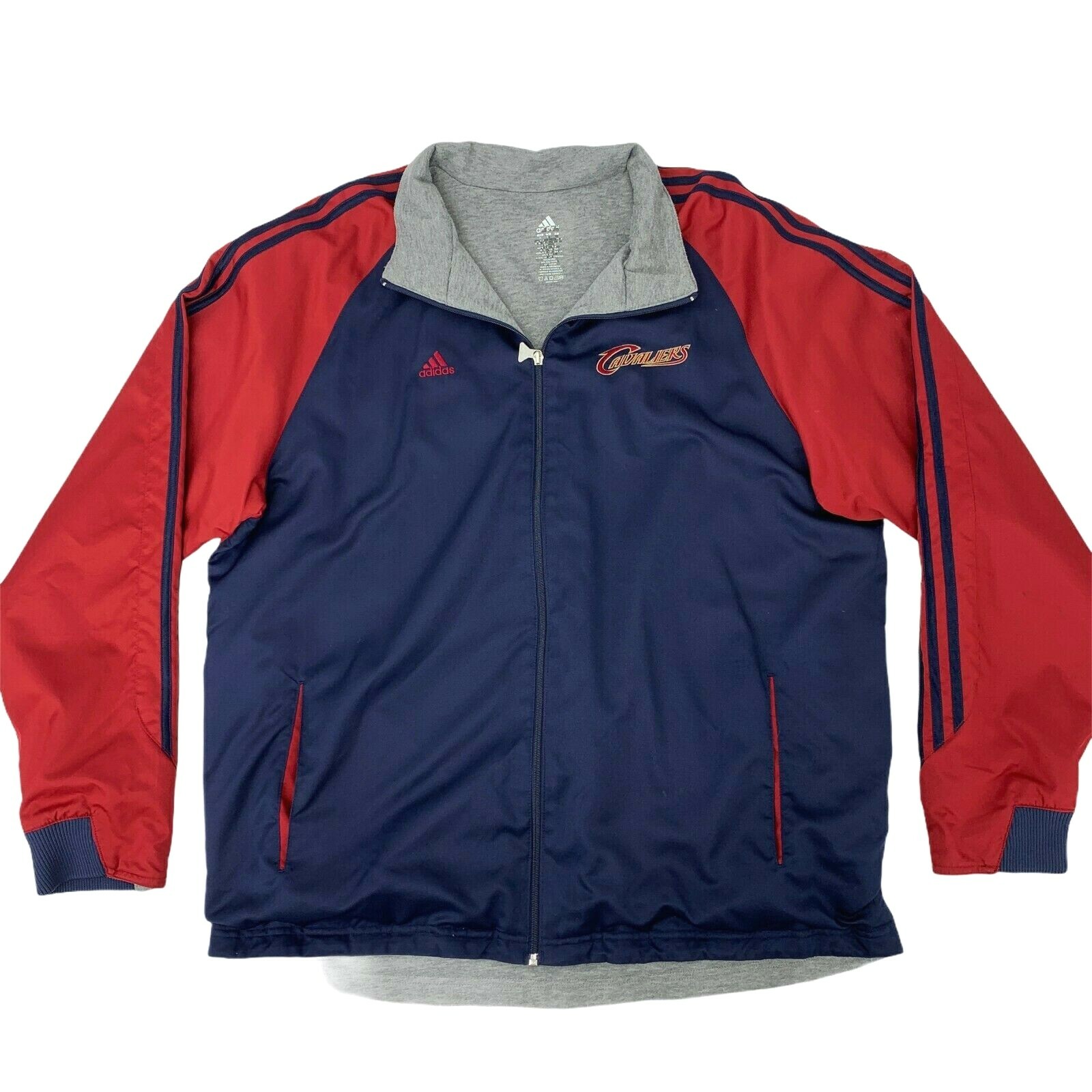 Cleveland Cavaliers Adidas Jacket Men Size XL Raglan Sleeve Full Zip Inner Lined