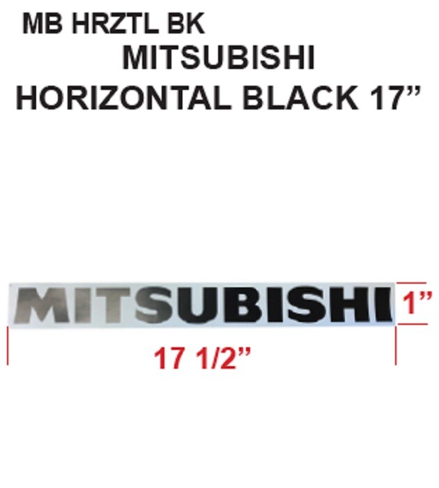 MITSUBISHI  VYNIL DECAL STICKER EMBLEM BLACK HORIZONTAL 17.5"  X 1.0" USA MADE