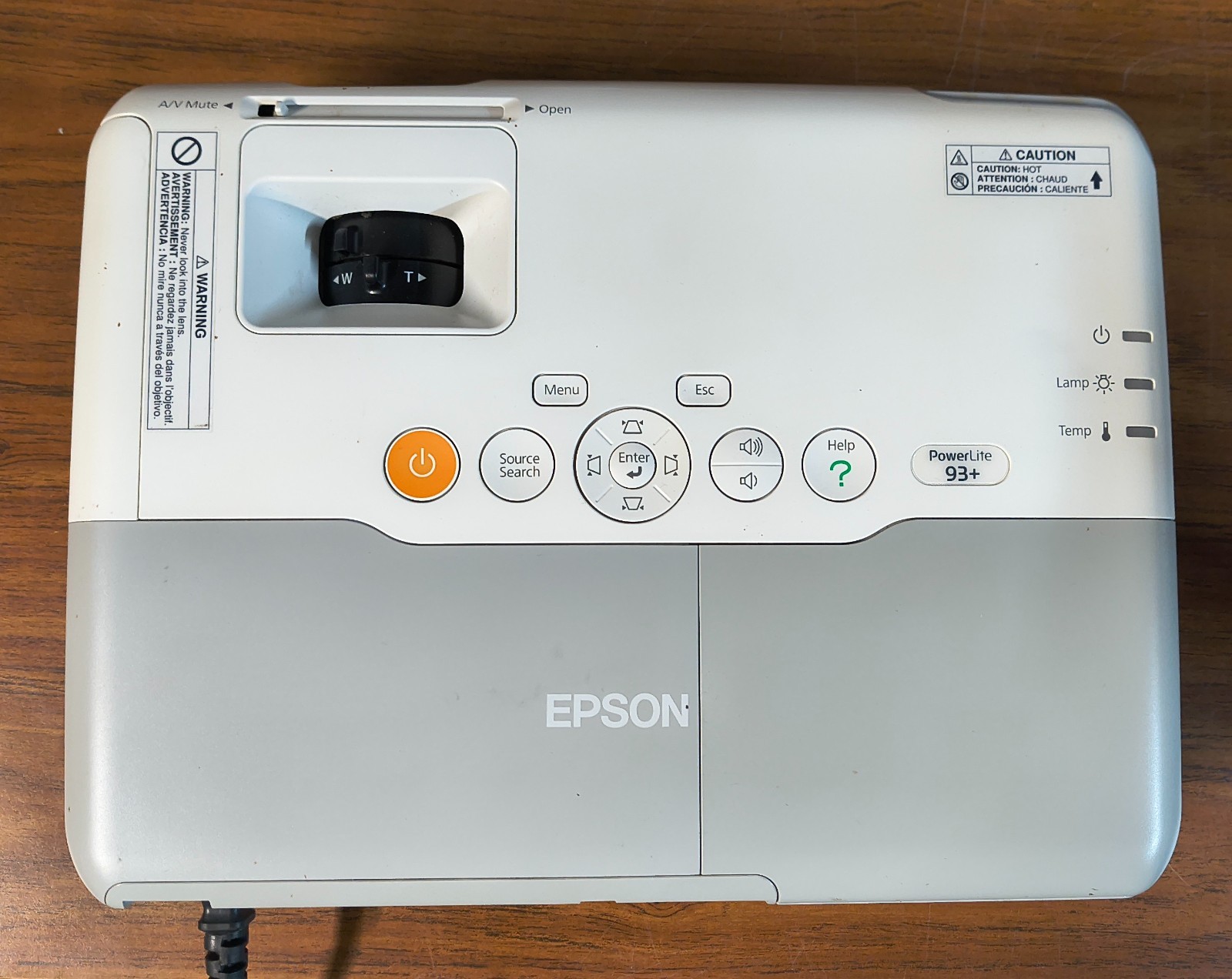 Epson PowerLite 93+ XGA 3LCD Desktop Projector - 1264Hrs - No Remote - Works