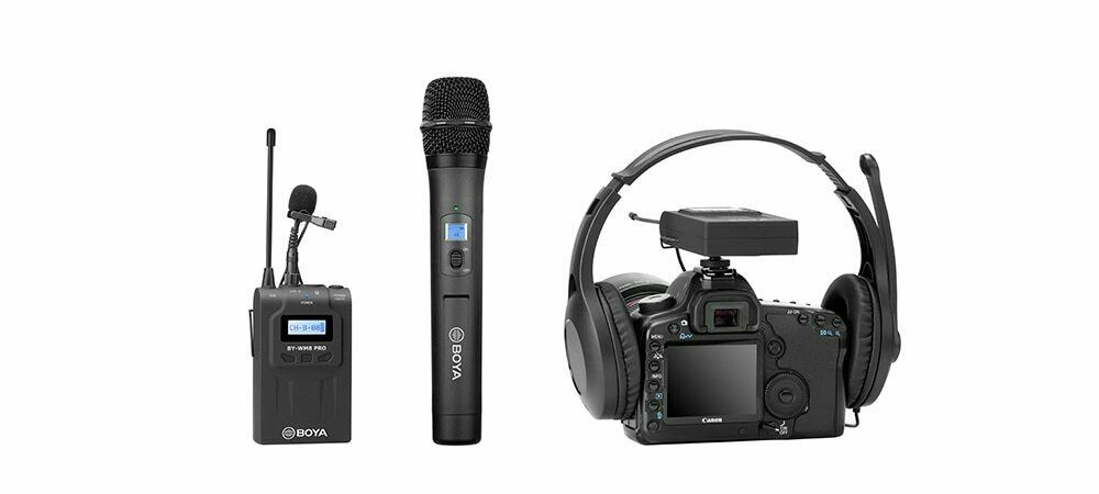 BOYA BY-WM8 Pro Handheld UHF Dual-Channel Wireless Lavalier Microphone System
