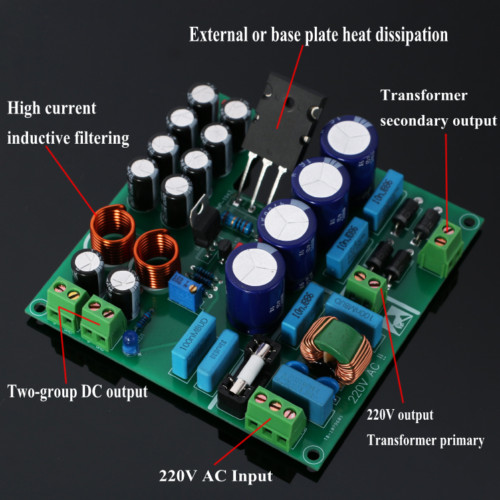 AC6~33V DC3~37V High Current Regulated High Stability Power Board Assembled