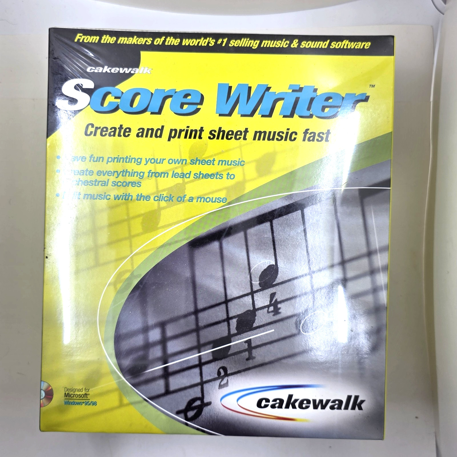 Cakewalk Score Writer Windows 95 CDROM Music Notation Software V1.0 NOS Big Box