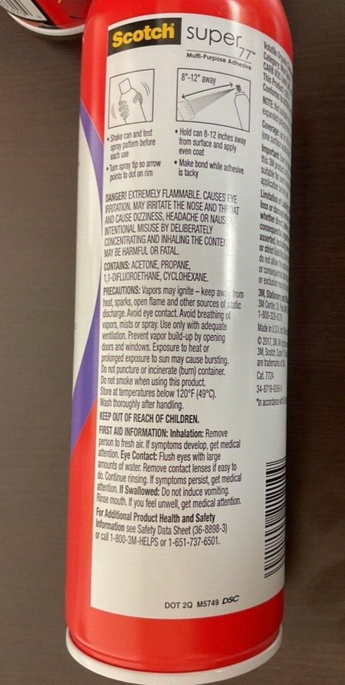 3M-Scotch SUPER 77 Multi-purpose Adhesive Spray, Strong & Durable bond, USA