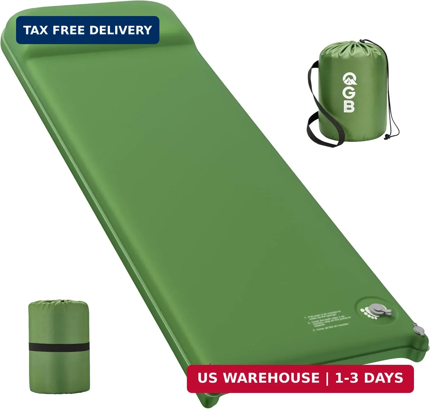 Memory Foam Camping Sleeping Pad, Foldable and Portable Self-Inflating Camping M