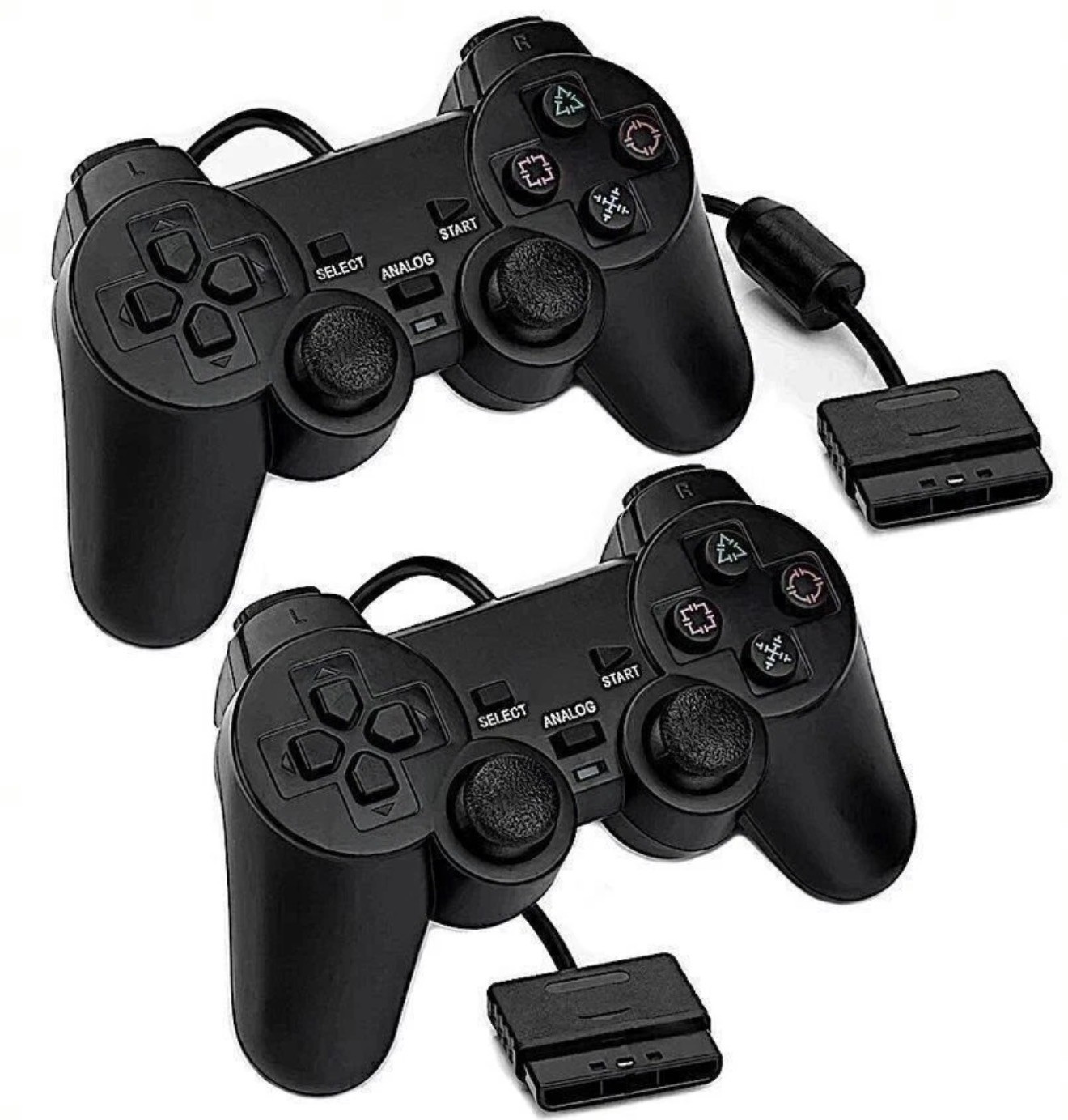 Controller for PlayStation 2 PS2 Wired Black [2 Pack] + US Seller