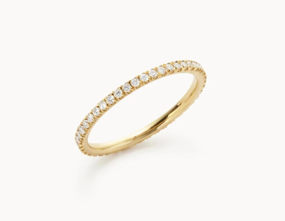 Round Cut 1.10Ct Lab-Created Diamond Engagement Band Ring 14K Yellow Gold Finish