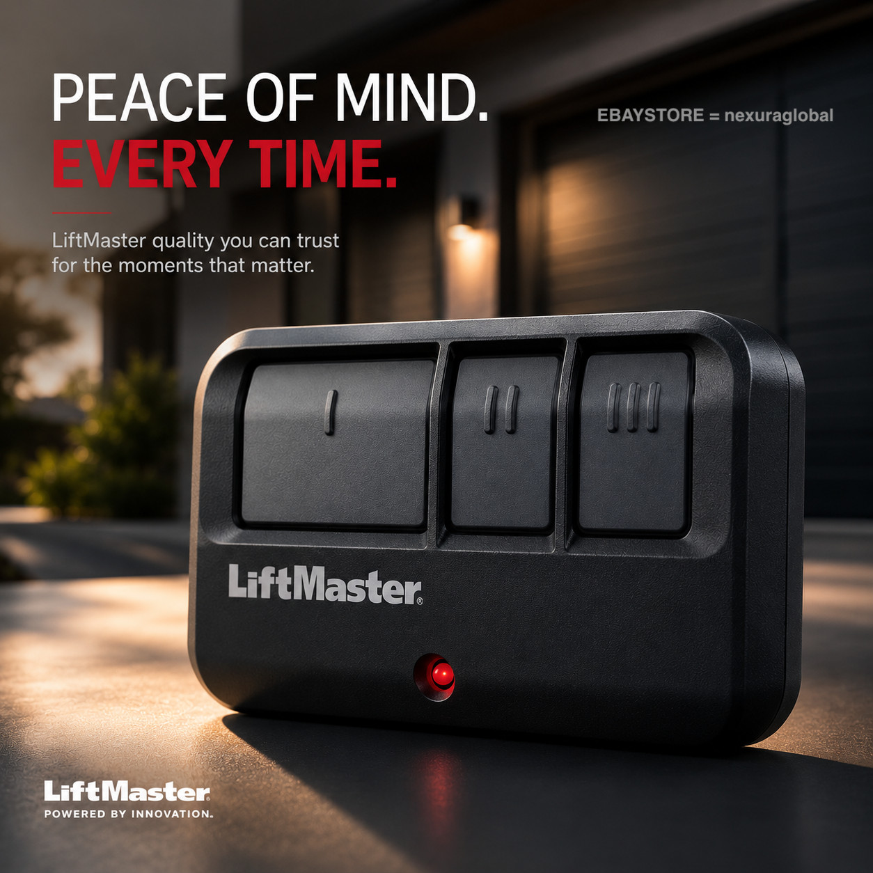 LiftMaster 893MAX 3 Button Visor Remote Control Garage Door Opener Transmitter