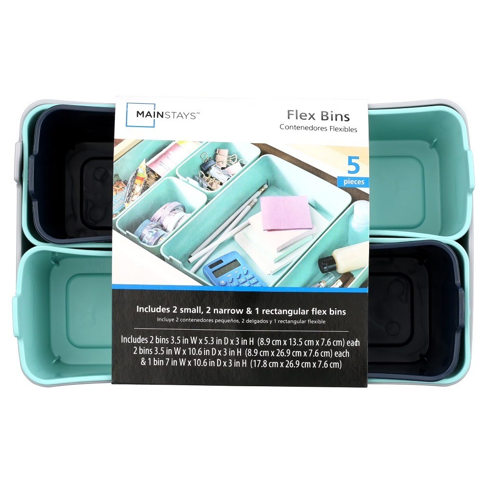 Flexible Drawer Storage Organizer Set of 5 Units 6-Pack Multicolor Drawer