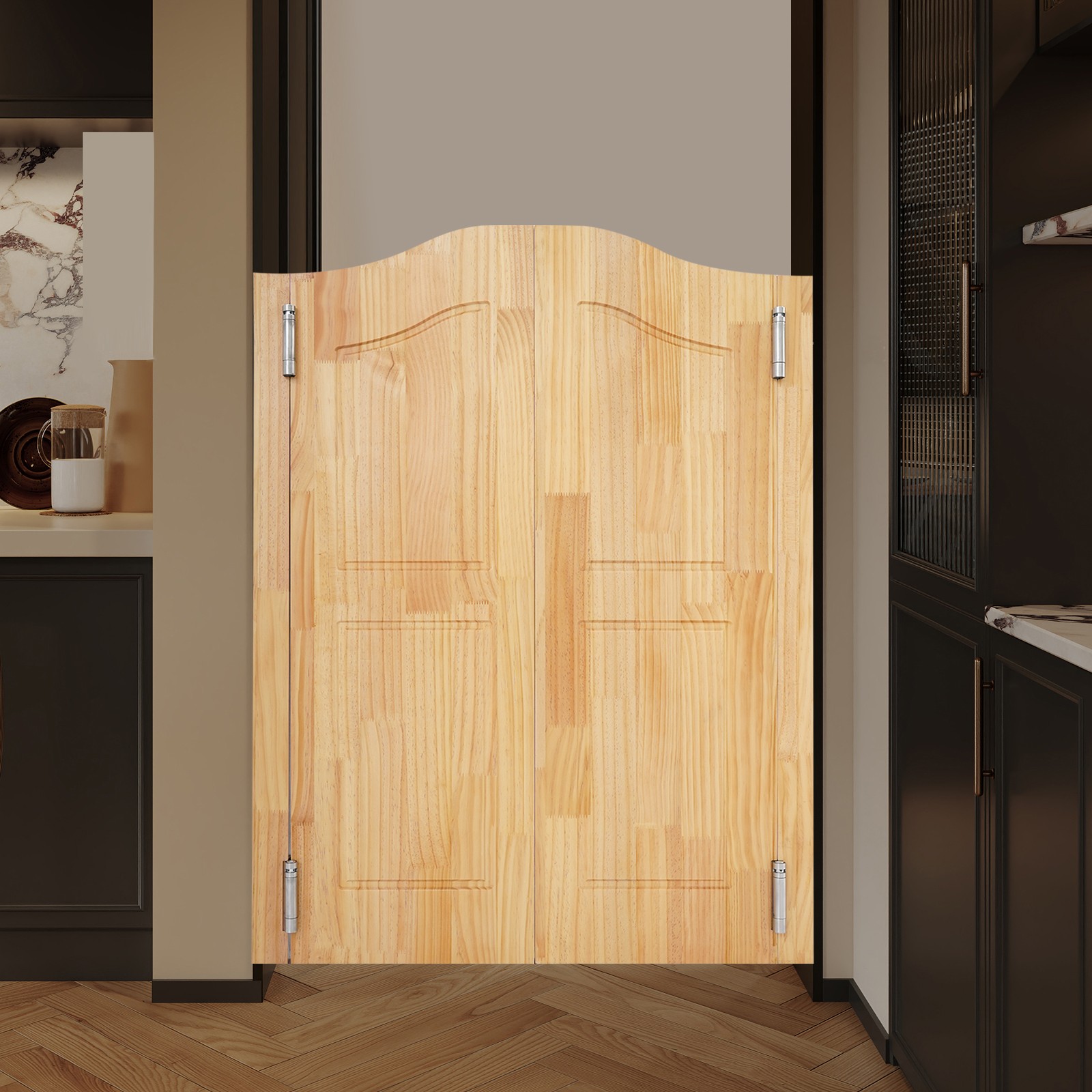 30*42in Wood Color Partition Door Solid Wood Door Swinging Door For Entrance