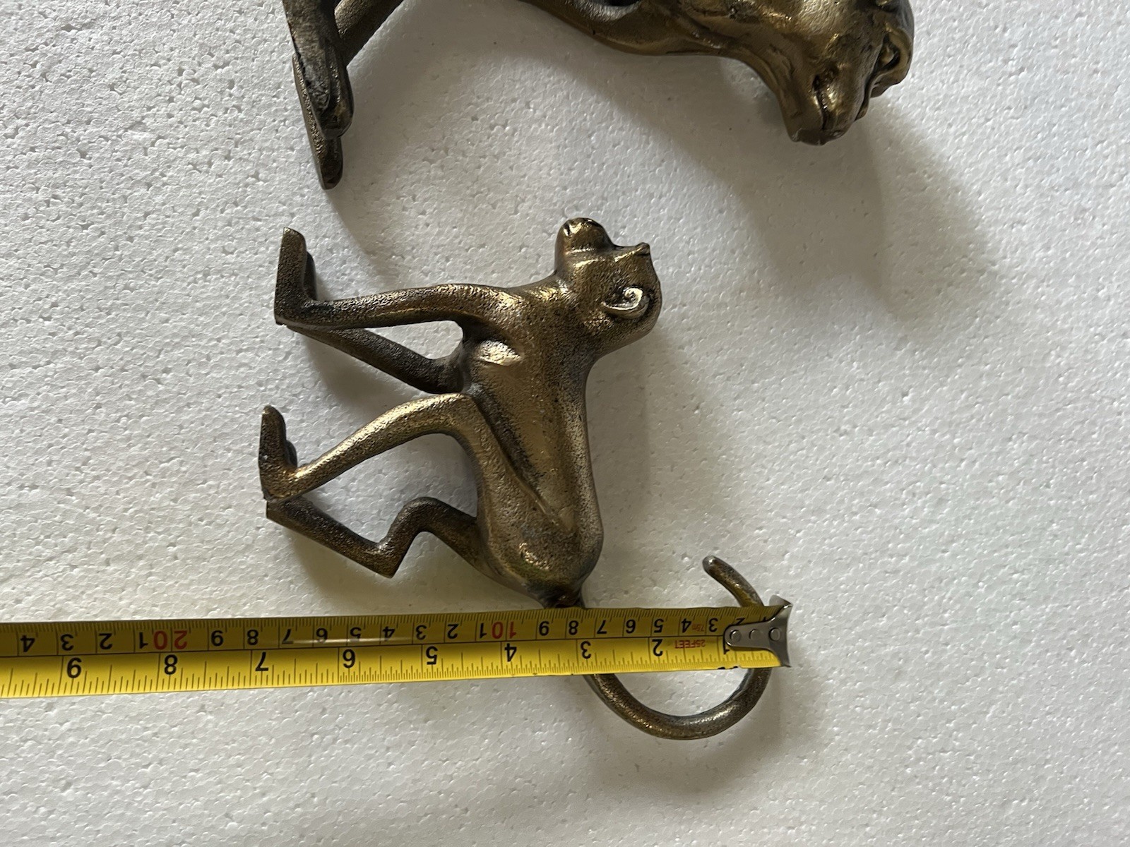 Pair of Bronze Interior Monkey Figurines Hand-Cast, India, Excellent Condition
