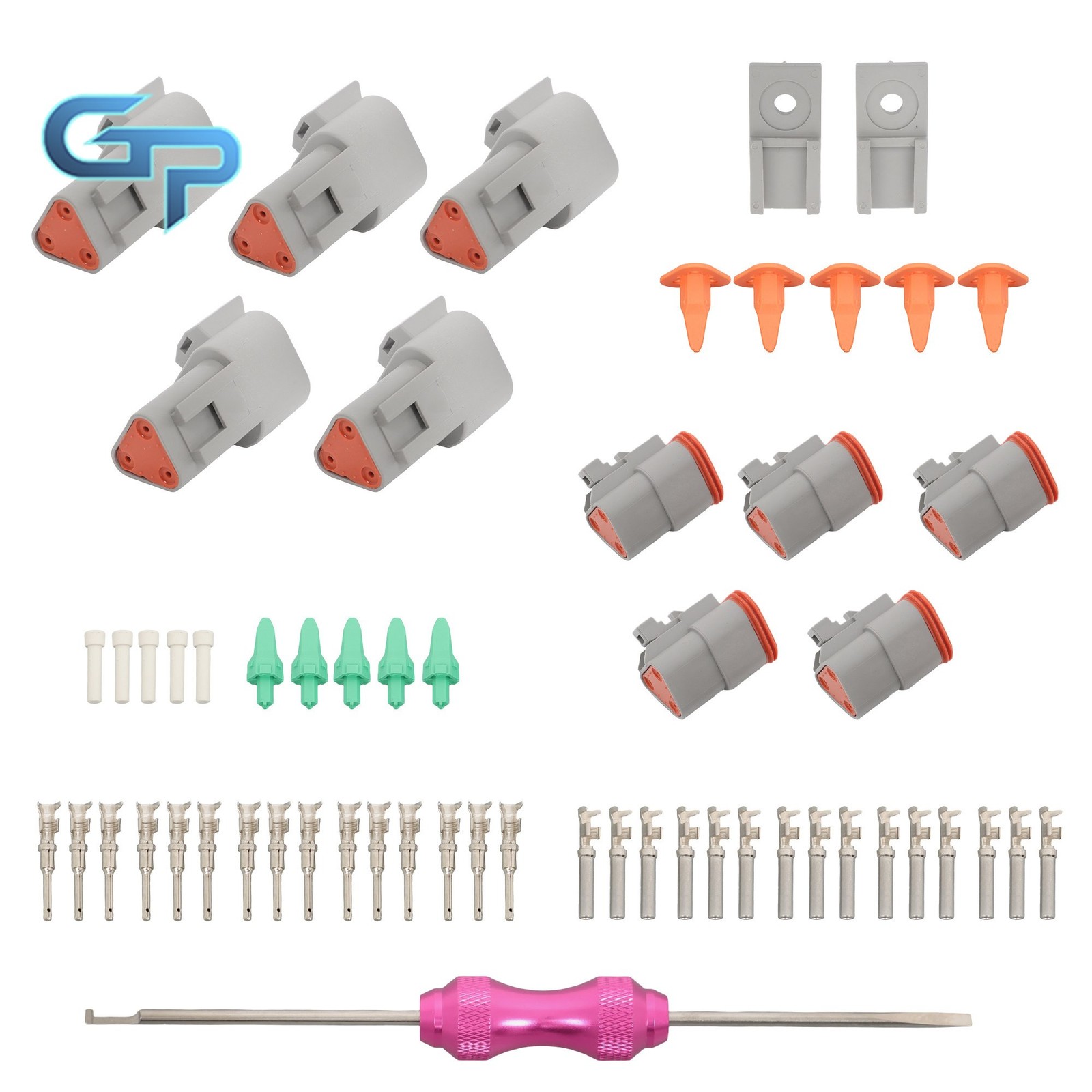 3 Pin DT Connector 5 Pairs with Size 16 Stamped Contacts 14–18 AWG Outdoor