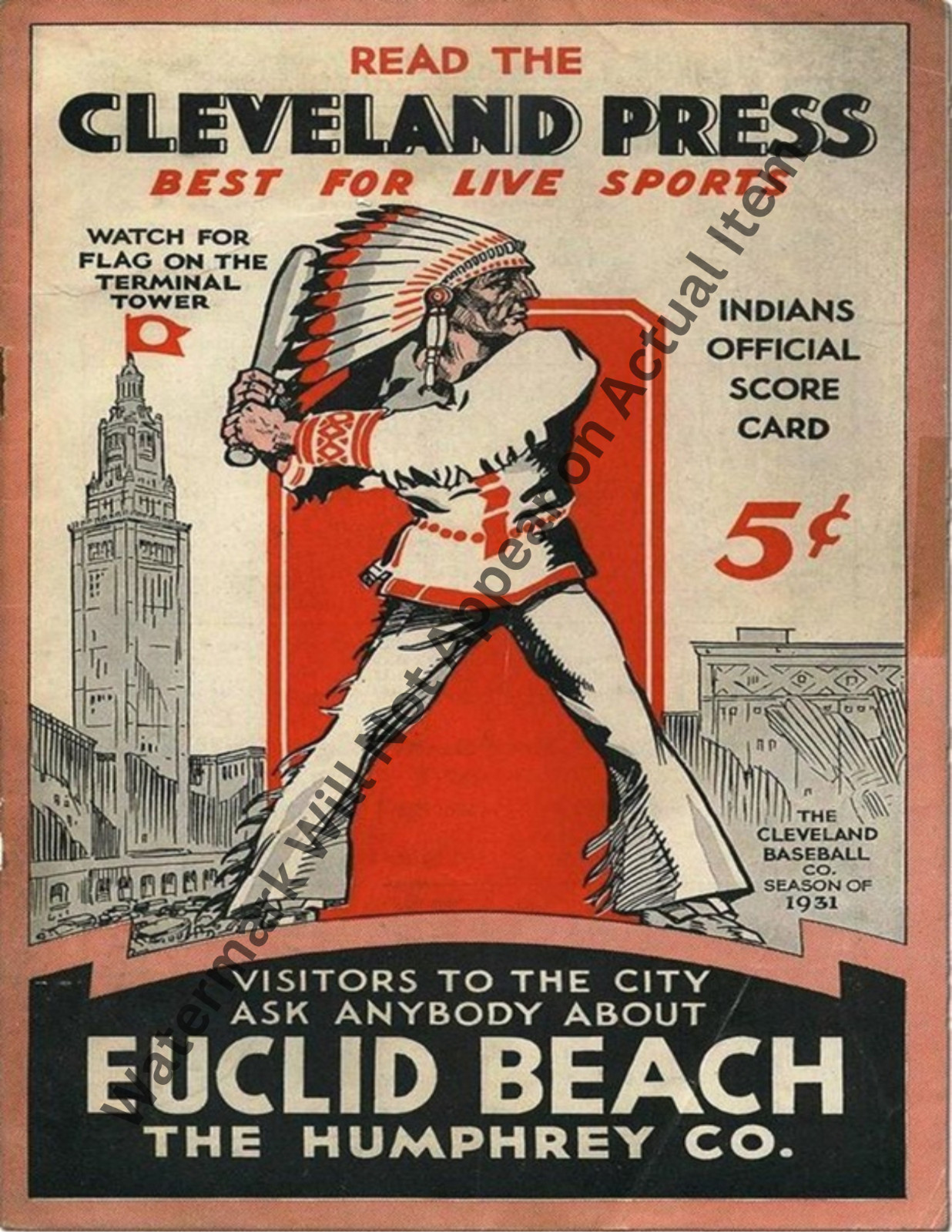 Cleveland Press Baseball News Vintage Photograph Print 8.5x11"